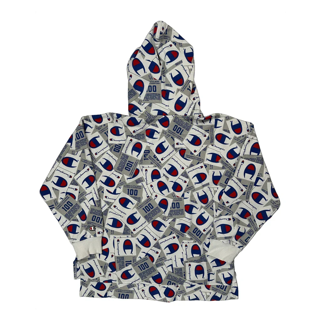 Reverse Weave Champion Hoodie - Large White Cotton - Image 2