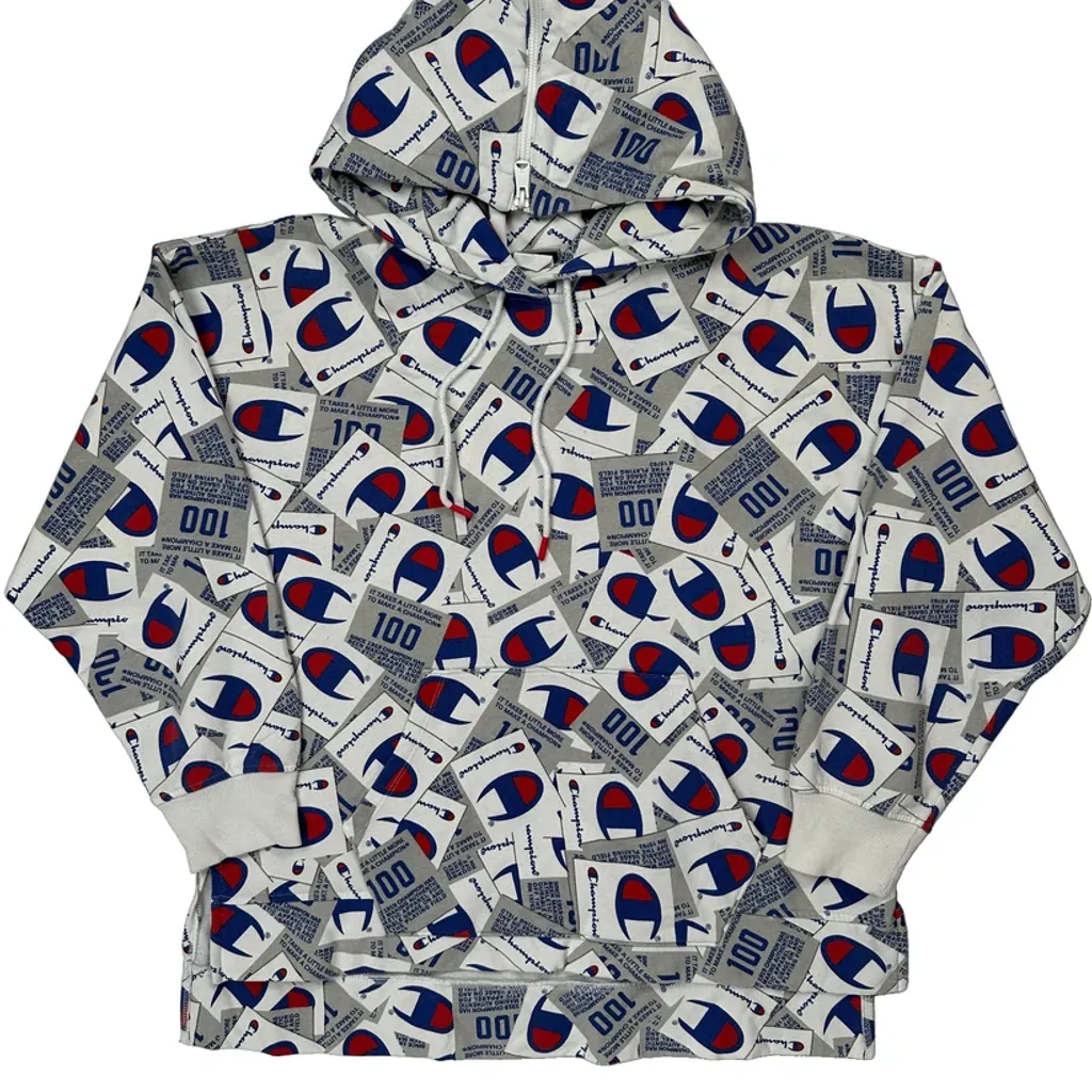 Reverse Weave Champion Hoodie - Large White Cotton - Image 4