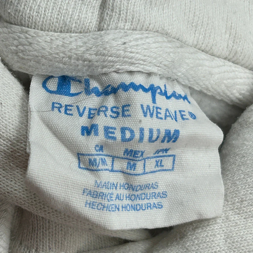 Reverse Weave Champion Hoodie - Medium White Cotton - Image 3