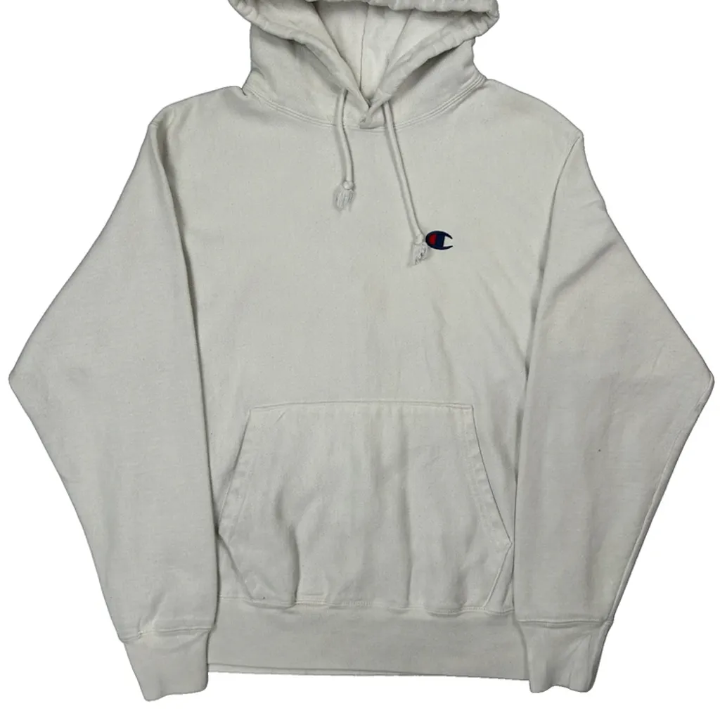 Reverse Weave Champion Hoodie - Medium White Cotton - Image 4