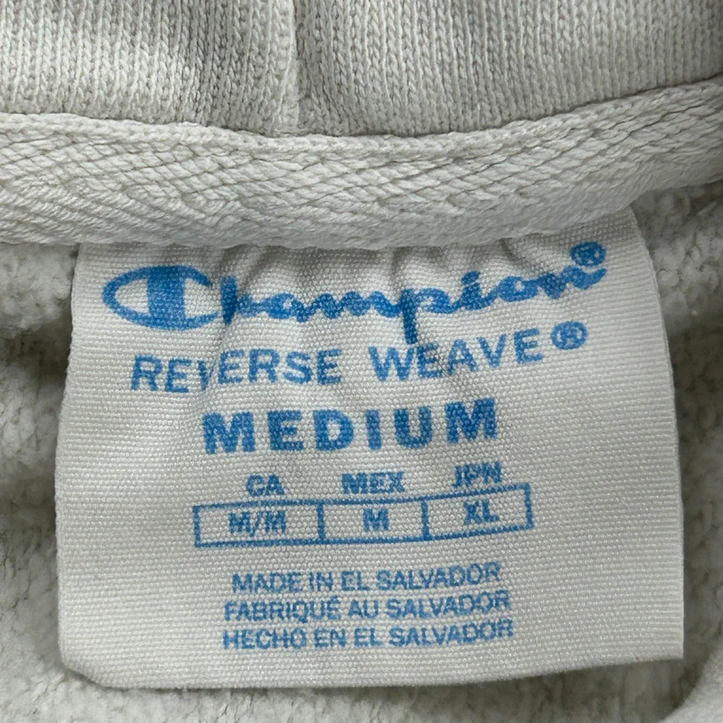 Reverse Weave Champion College Hoodie - Medium White Cotton - Image 3