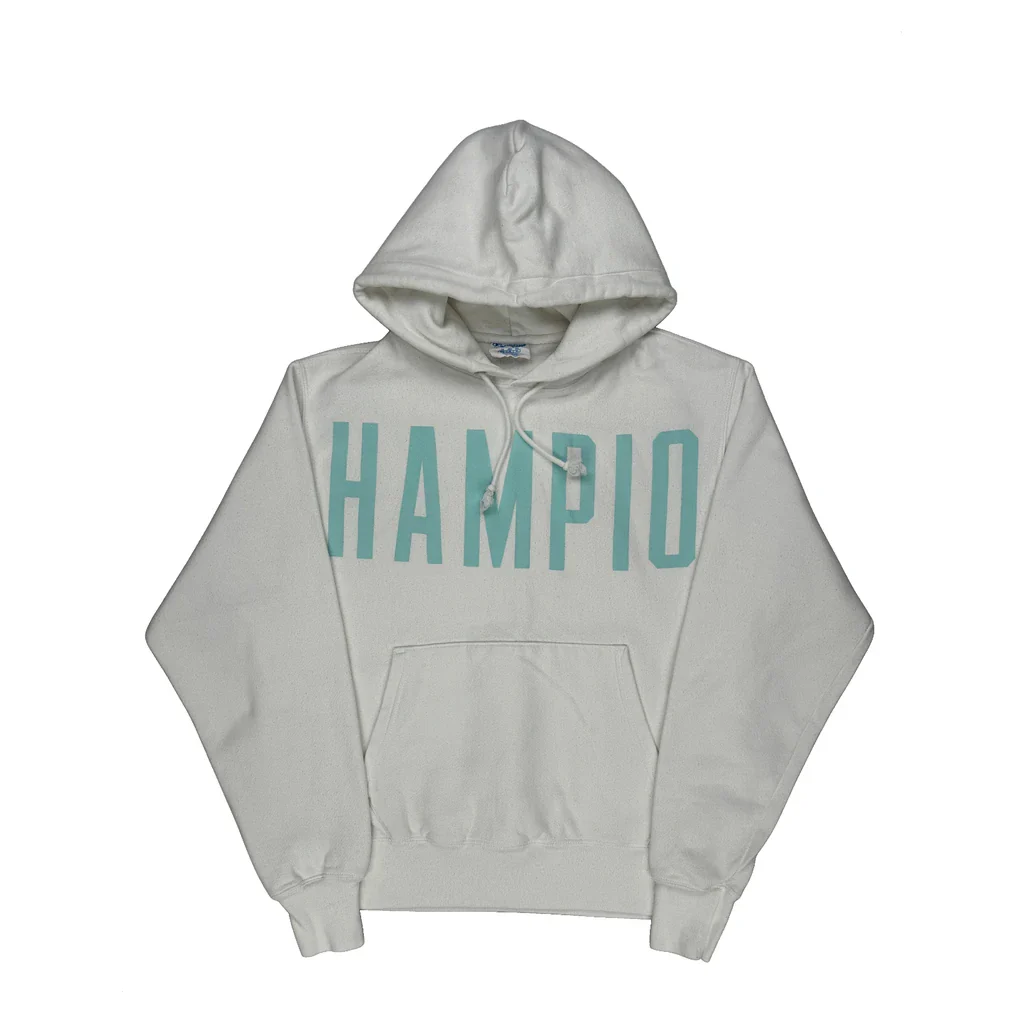 Reverse Weave Champion Spellout Hoodie - Medium White Cotton