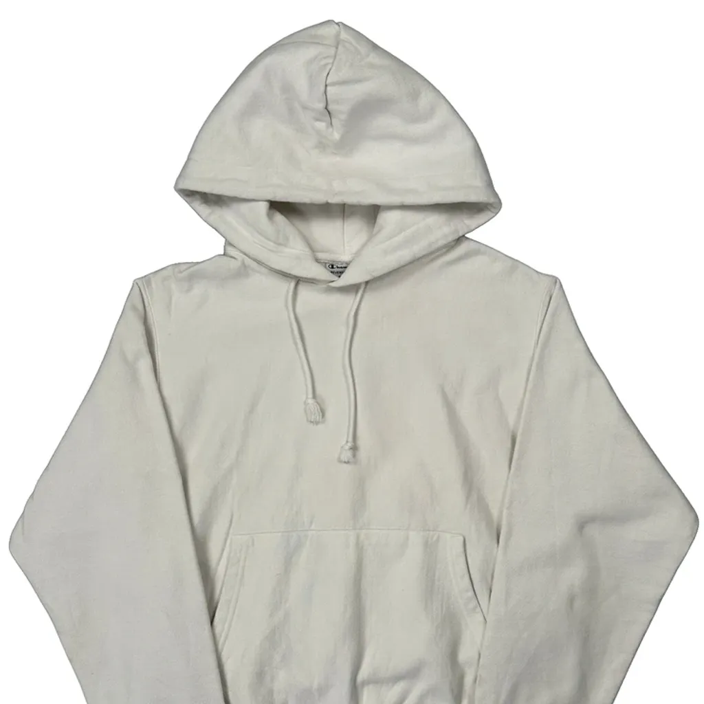 Reverse Weave Champion Hoodie - Small White Cotton - Image 4