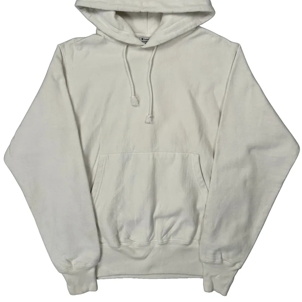 Reverse Weave Champion Hoodie - Small White Cotton - Image 5