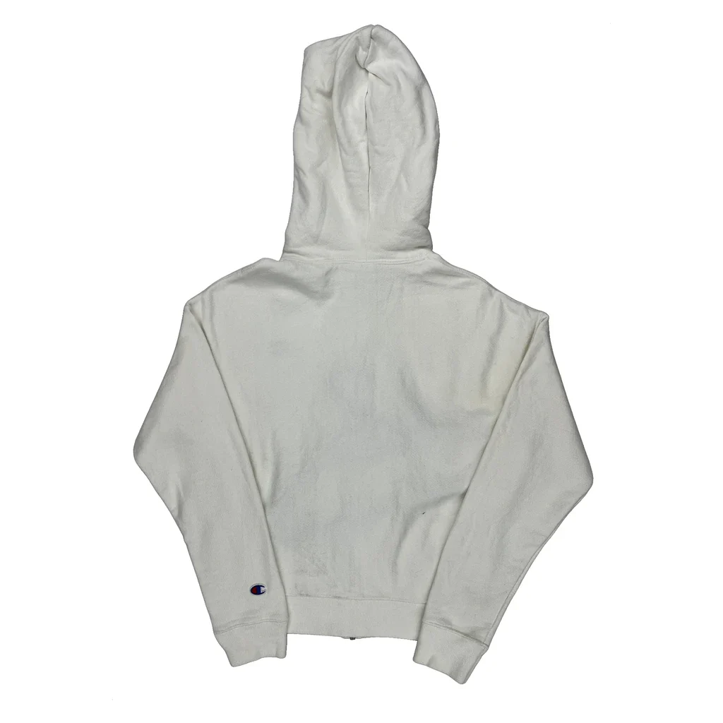 Reverse Weave Champion Hoodie - Small White Cotton - Image 2