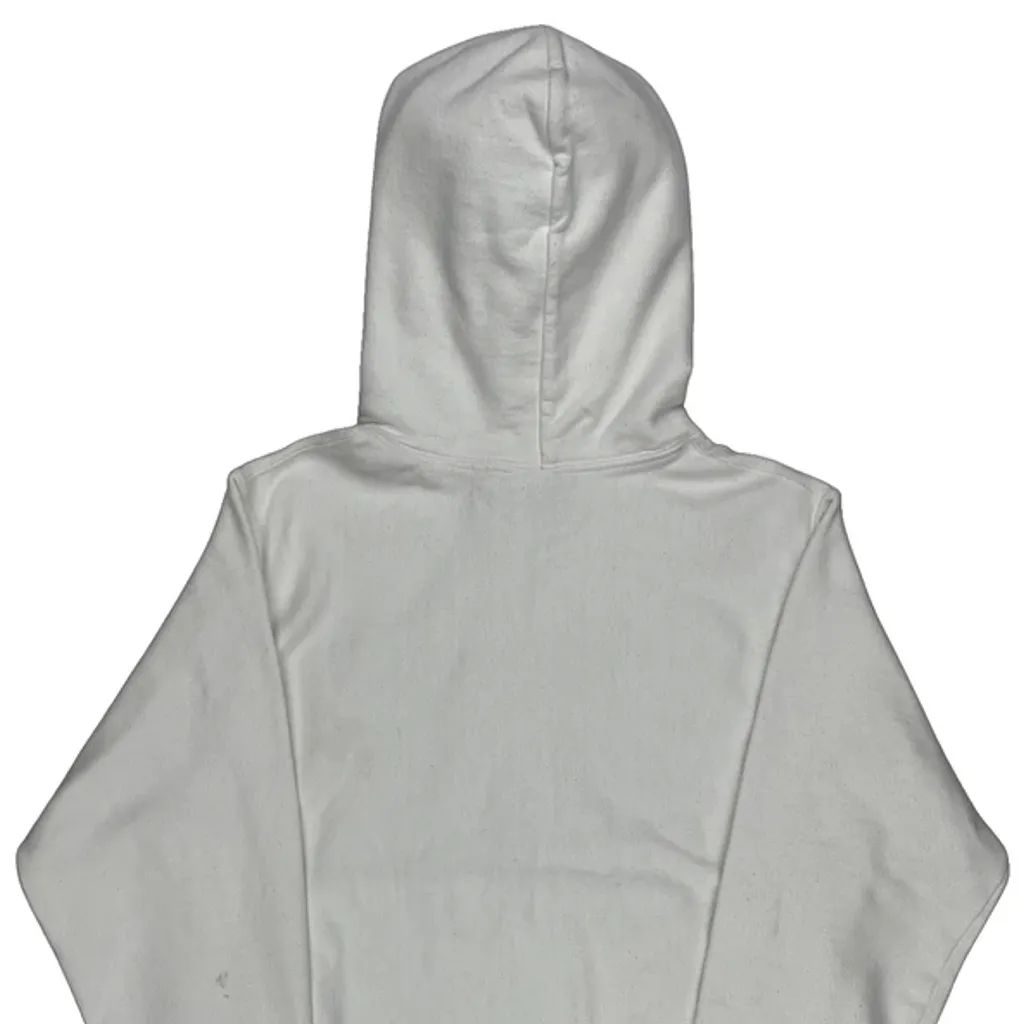 Reverse Weave Champion Spellout Hoodie - Small White Cotton - Image 6