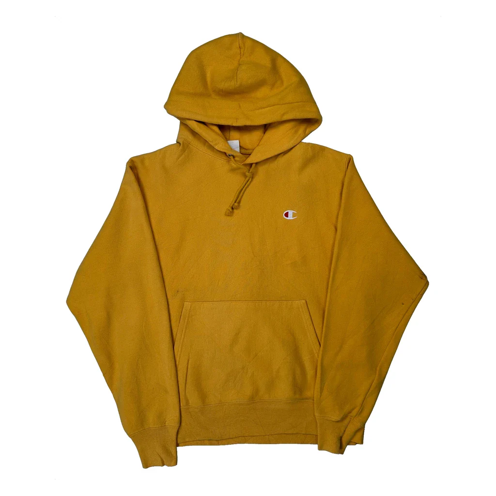 Reverse Weave Champion Hoodie - Medium Yellow Cotton