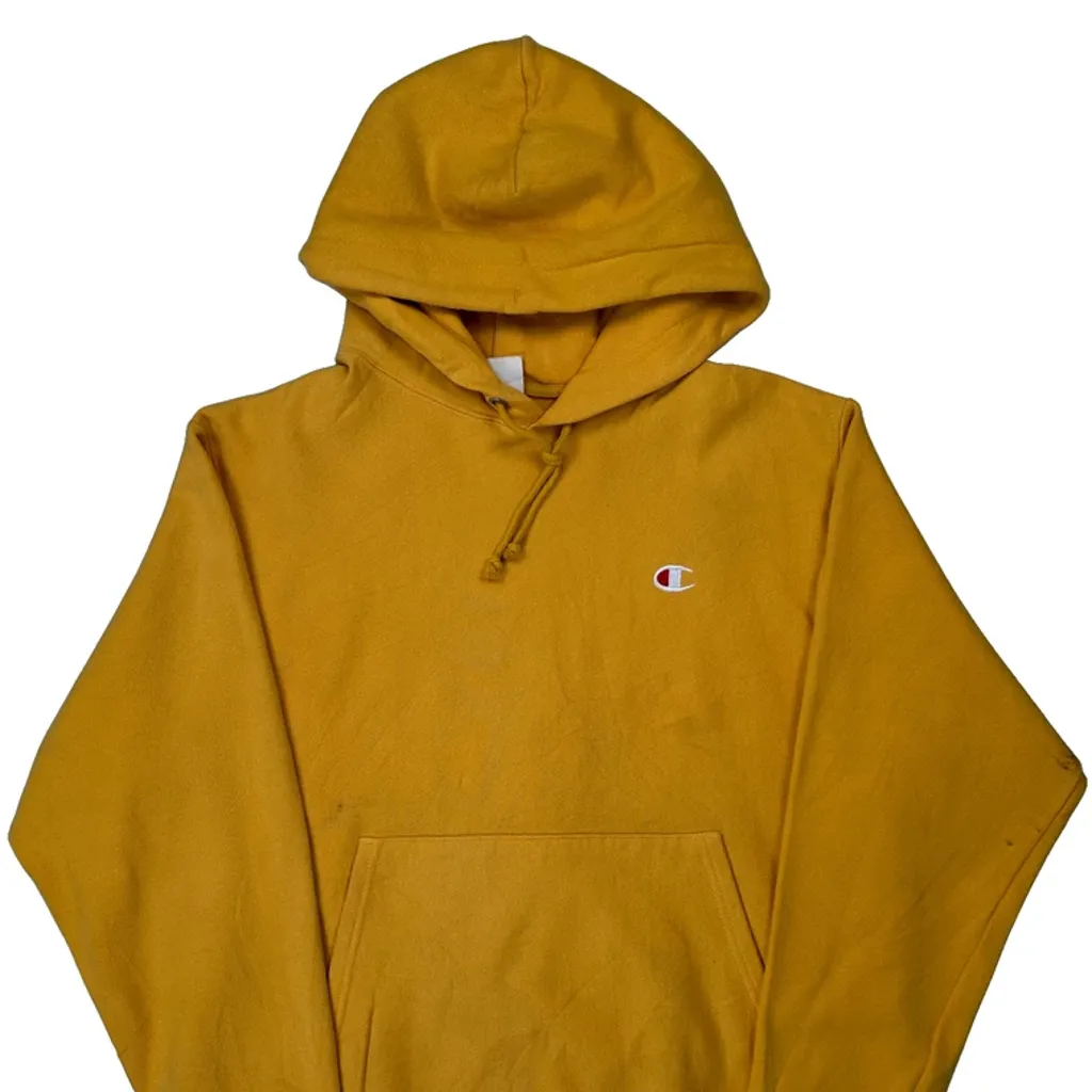 Reverse Weave Champion Hoodie - Medium Yellow Cotton - Image 4