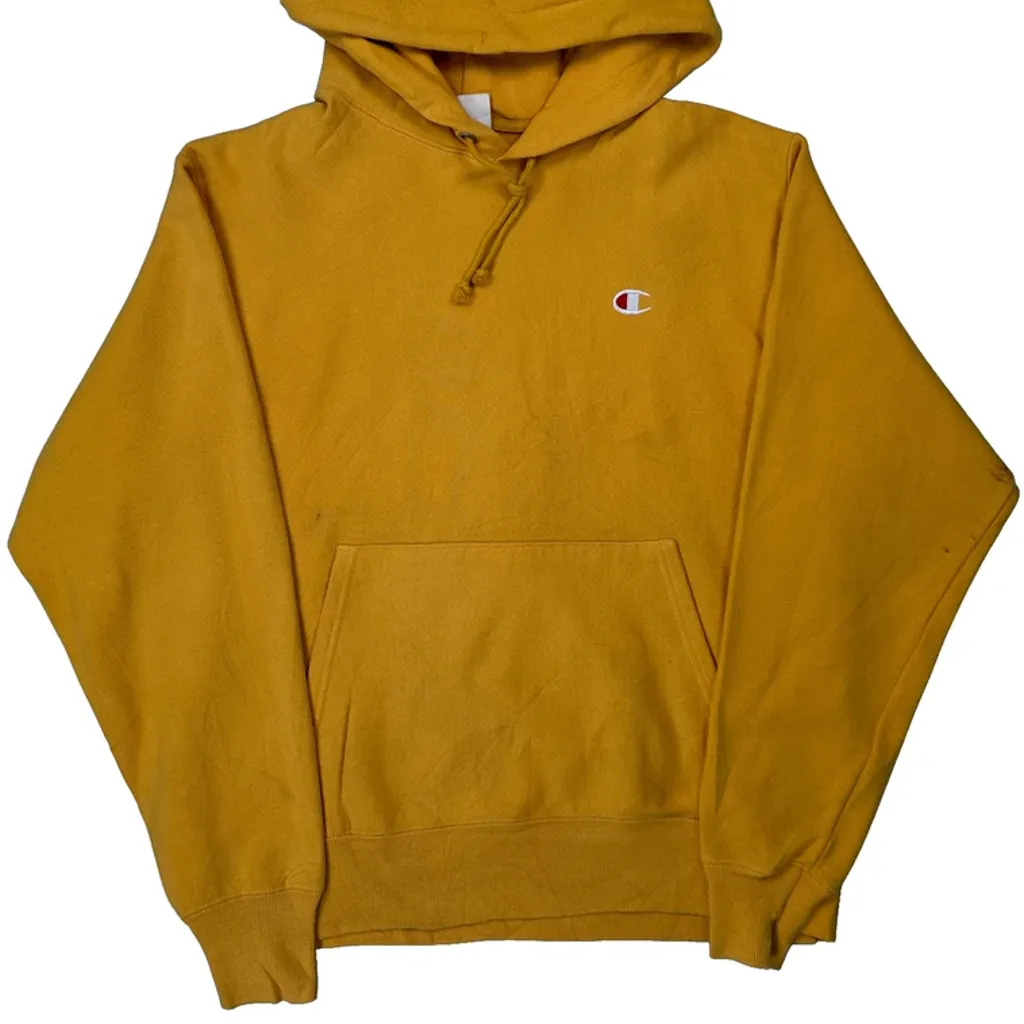Reverse Weave Champion Hoodie - Medium Yellow Cotton - Image 5