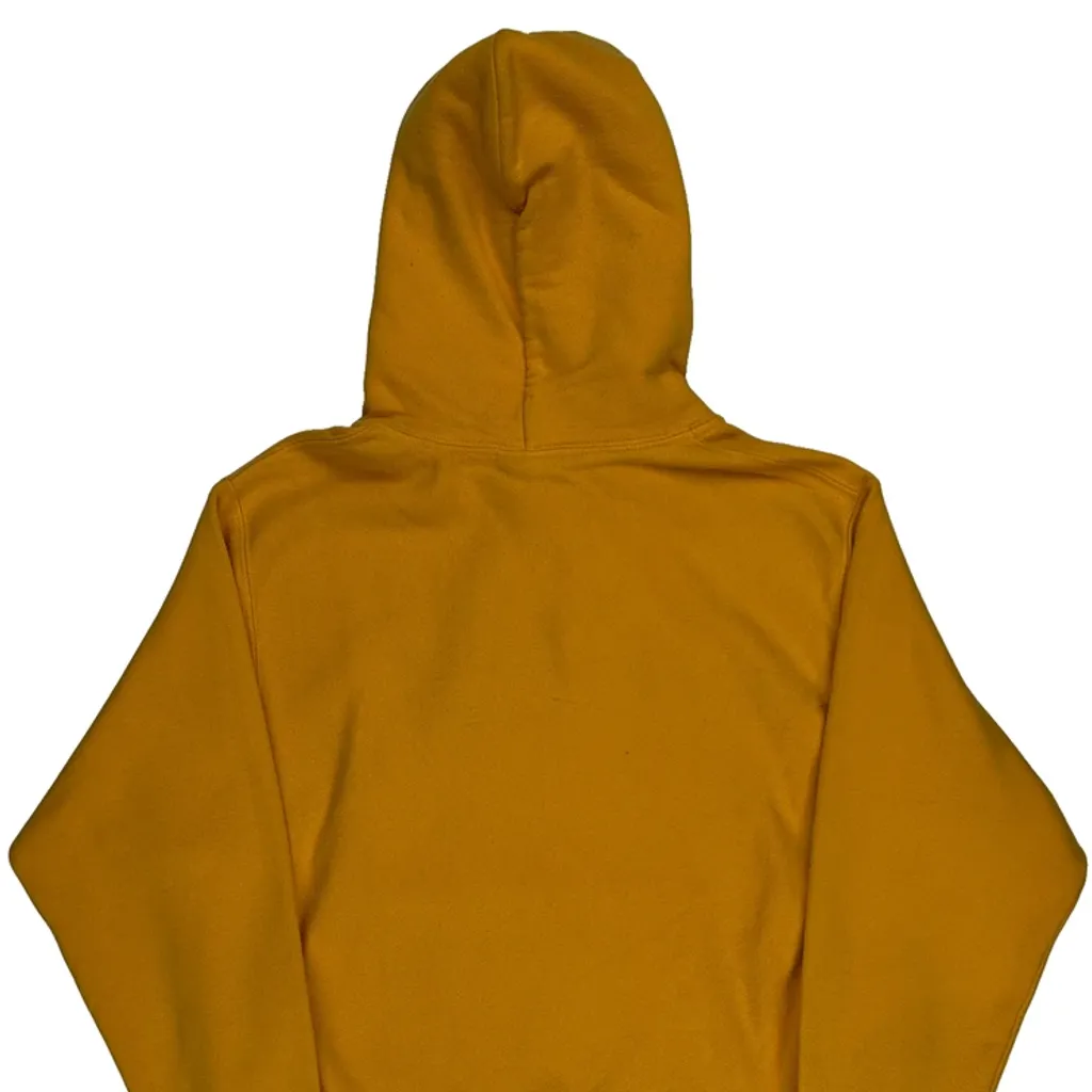 Reverse Weave Champion Spellout Hoodie - Medium Yellow Cotton Blend - Image 7