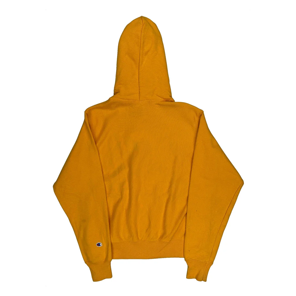 Reverse Weave Champion Hoodie - Small Yellow Cotton - Image 2