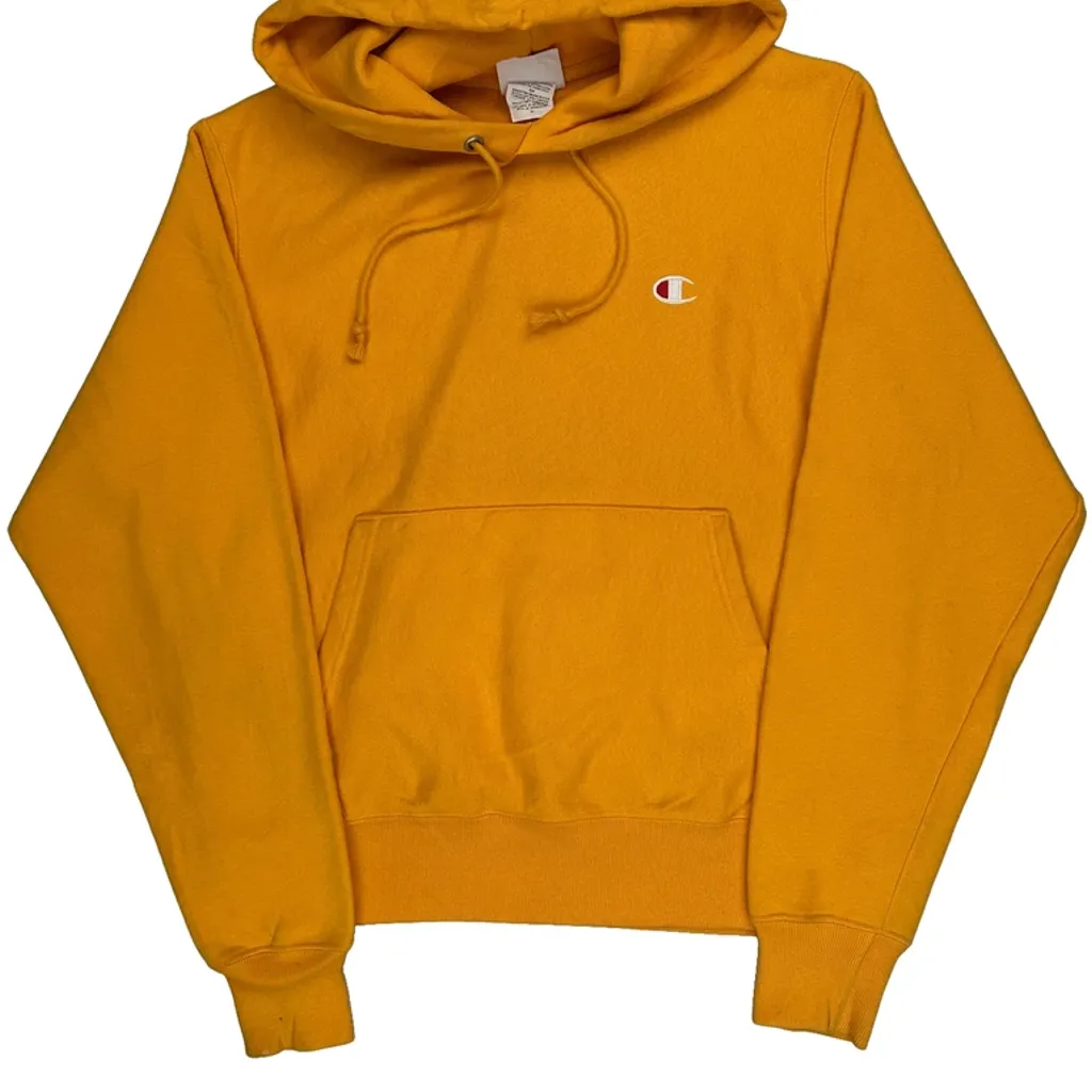Reverse Weave Champion Hoodie - Small Yellow Cotton - Image 5
