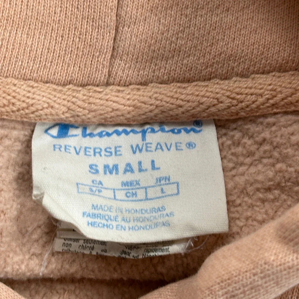 Reverse Weave Champion Hoodie - Small Beige Cotton - Image 3