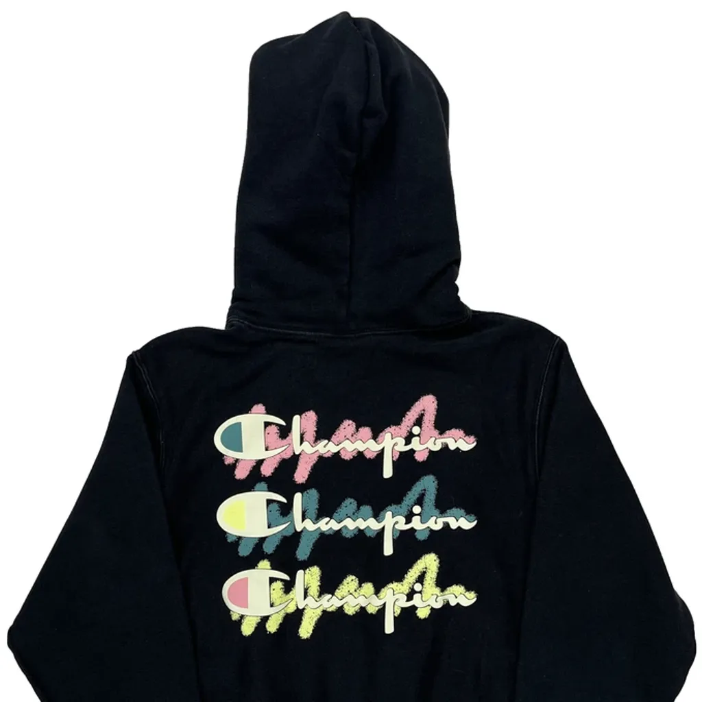 Reverse Weave Champion Hoodie - Small Black Cotton - Image 7