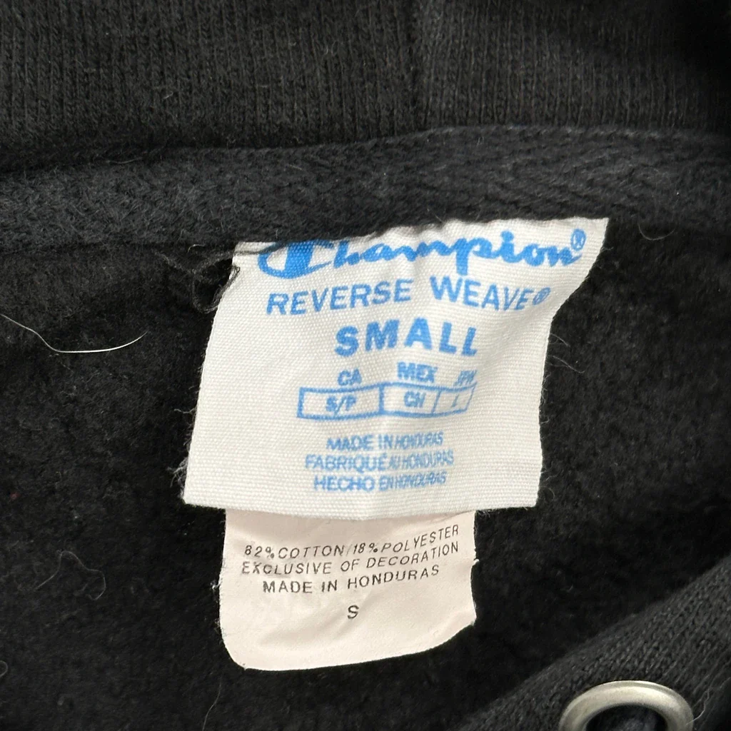 Reverse Weave Champion Hoodie - Small Black Cotton Blend - Image 3
