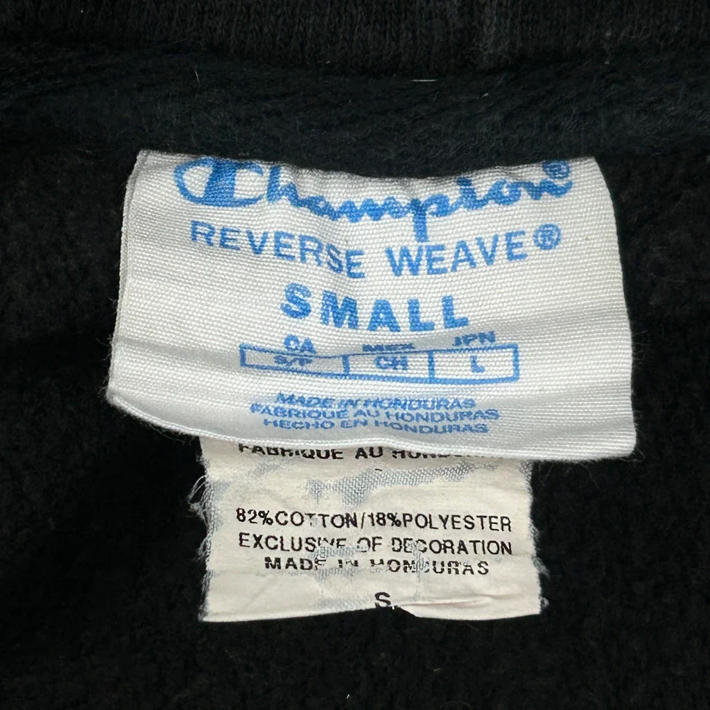 Reverse Weave Champion Hoodie - Small Black Cotton Blend - Image 3