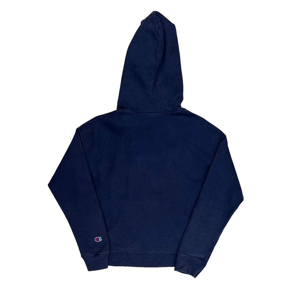 Reverse Weave Champion Spellout Hoodie - Small Blue Cotton - Image 2