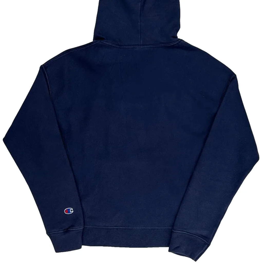 Reverse Weave Champion Spellout Hoodie - Small Blue Cotton - Image 7