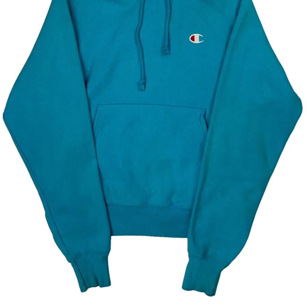 Reverse Weave Champion Hoodie - XS Blue Cotton - Image 5