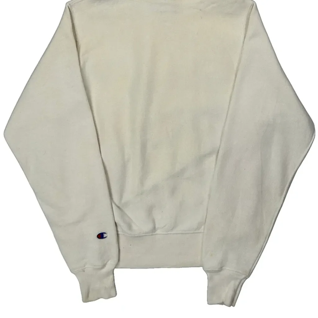 Reverse Weave Champion Spellout Hoodie - XS Cream Cotton - Image 7