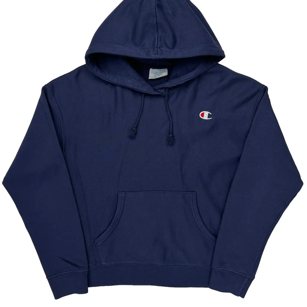 Reverse Weave Champion Hoodie - Medium Navy Cotton - Image 4