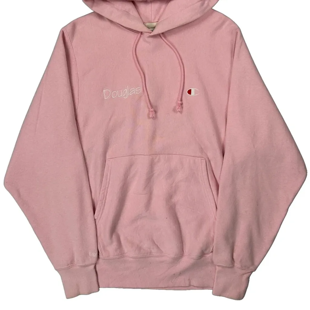 Reverse Weave Champion Hoodie - Small Pink Cotton Blend - Image 5