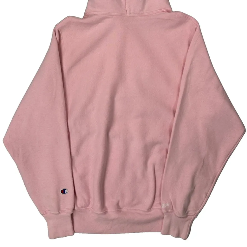 Reverse Weave Champion Hoodie - Small Pink Cotton Blend - Image 7