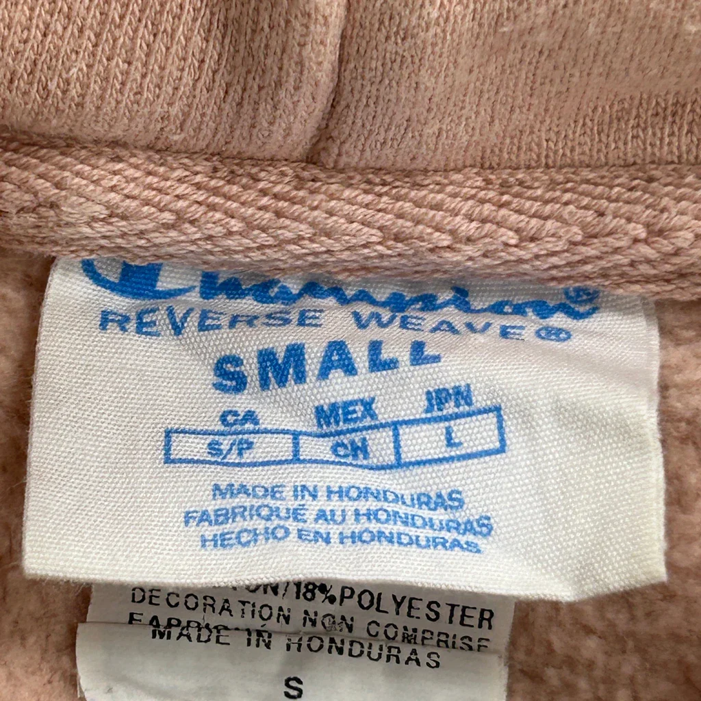 Reverse Weave Champion Hoodie - Small Pink Cotton - Image 3