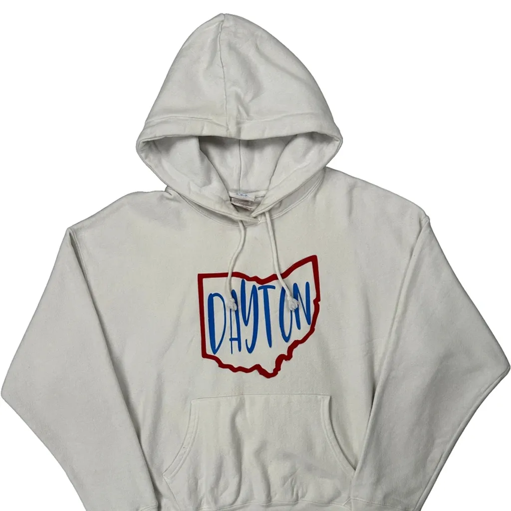 Reverse Weave Champion Graphic Hoodie - 2XL White Cotton - Image 4