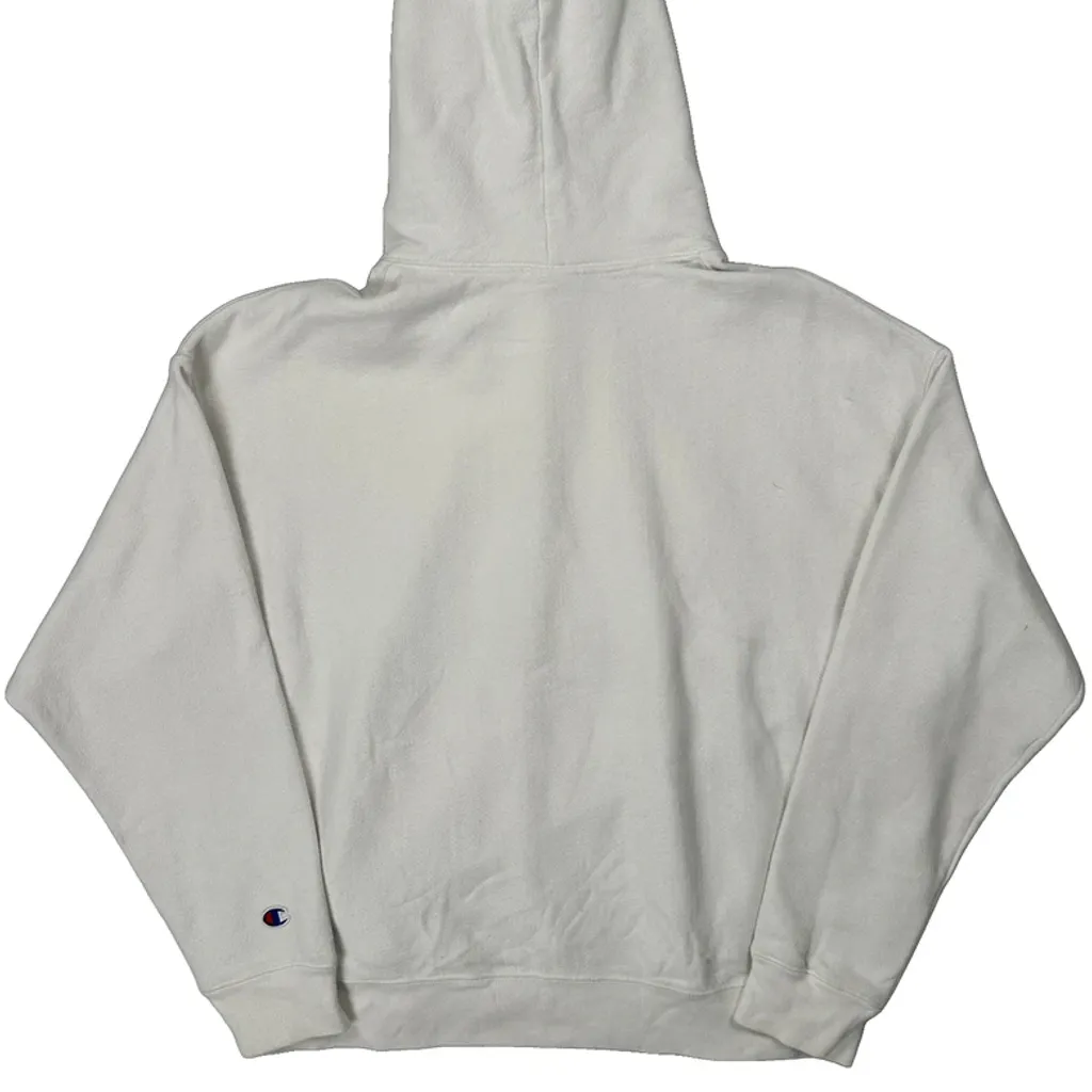 Reverse Weave Champion Graphic Hoodie - 2XL White Cotton - Image 6