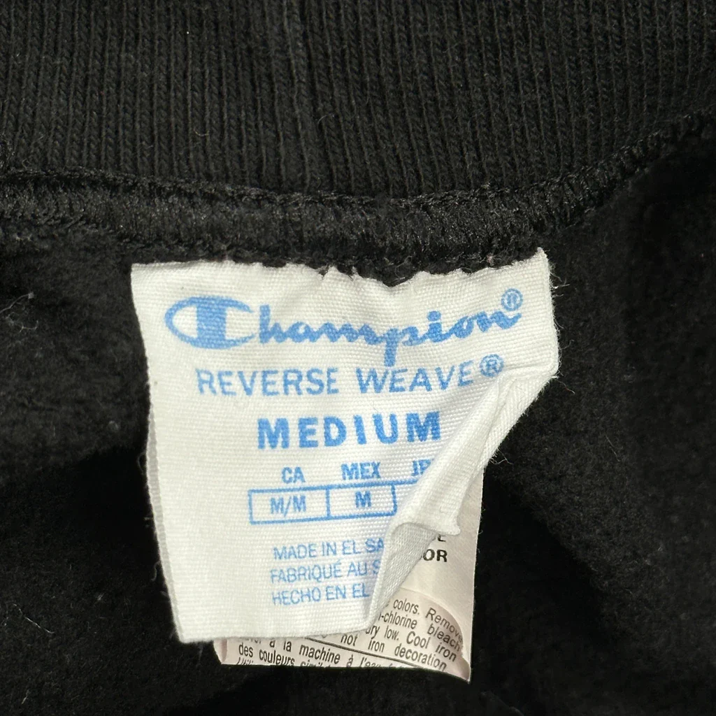 Reverse Weave Champion Joggers - Medium Black Cotton - Image 3
