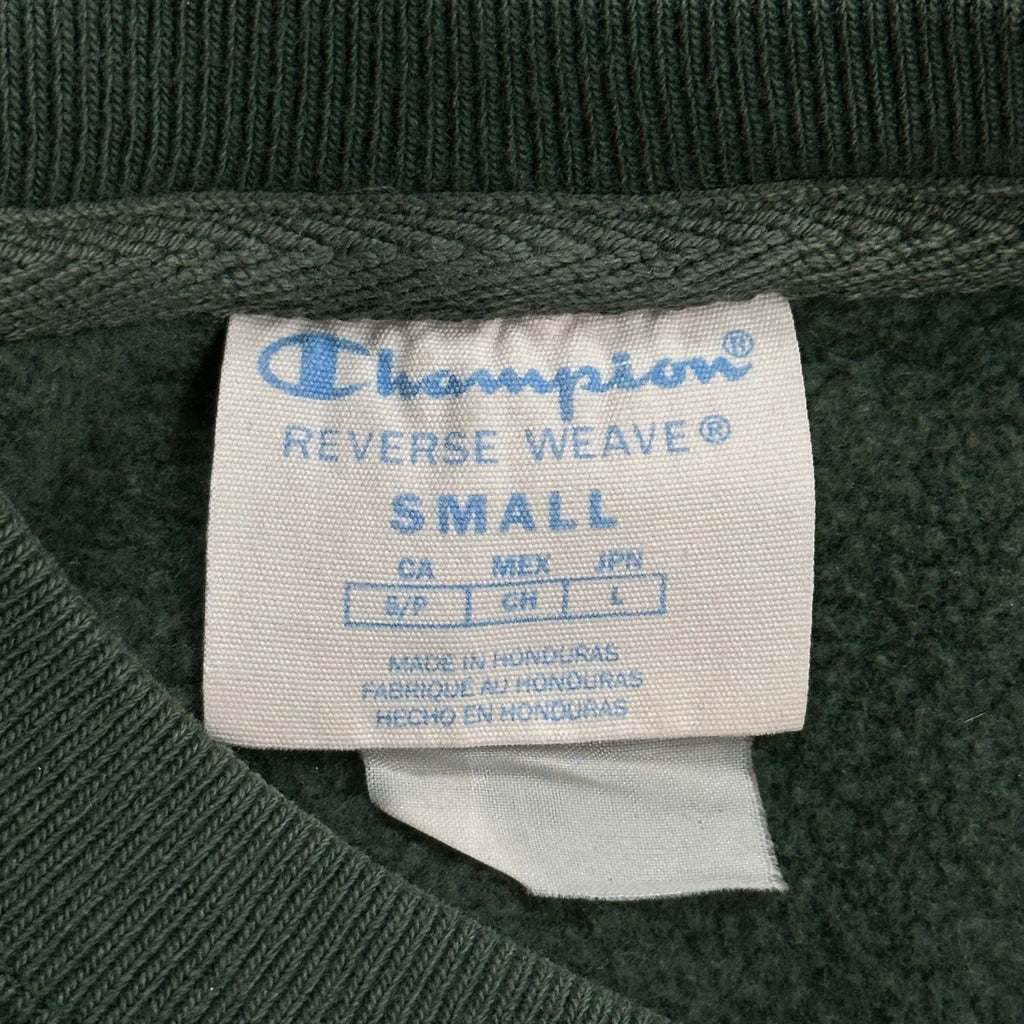 Reverse Weave Champion Spellout Sweatshirt - Small Green Cotton - Image 3