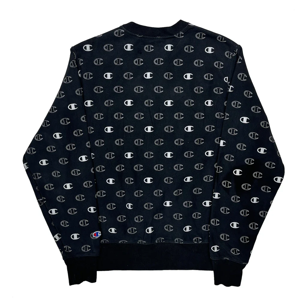 Reverse Weave Champion Sweatshirt - Large Black Cotton - Image 2