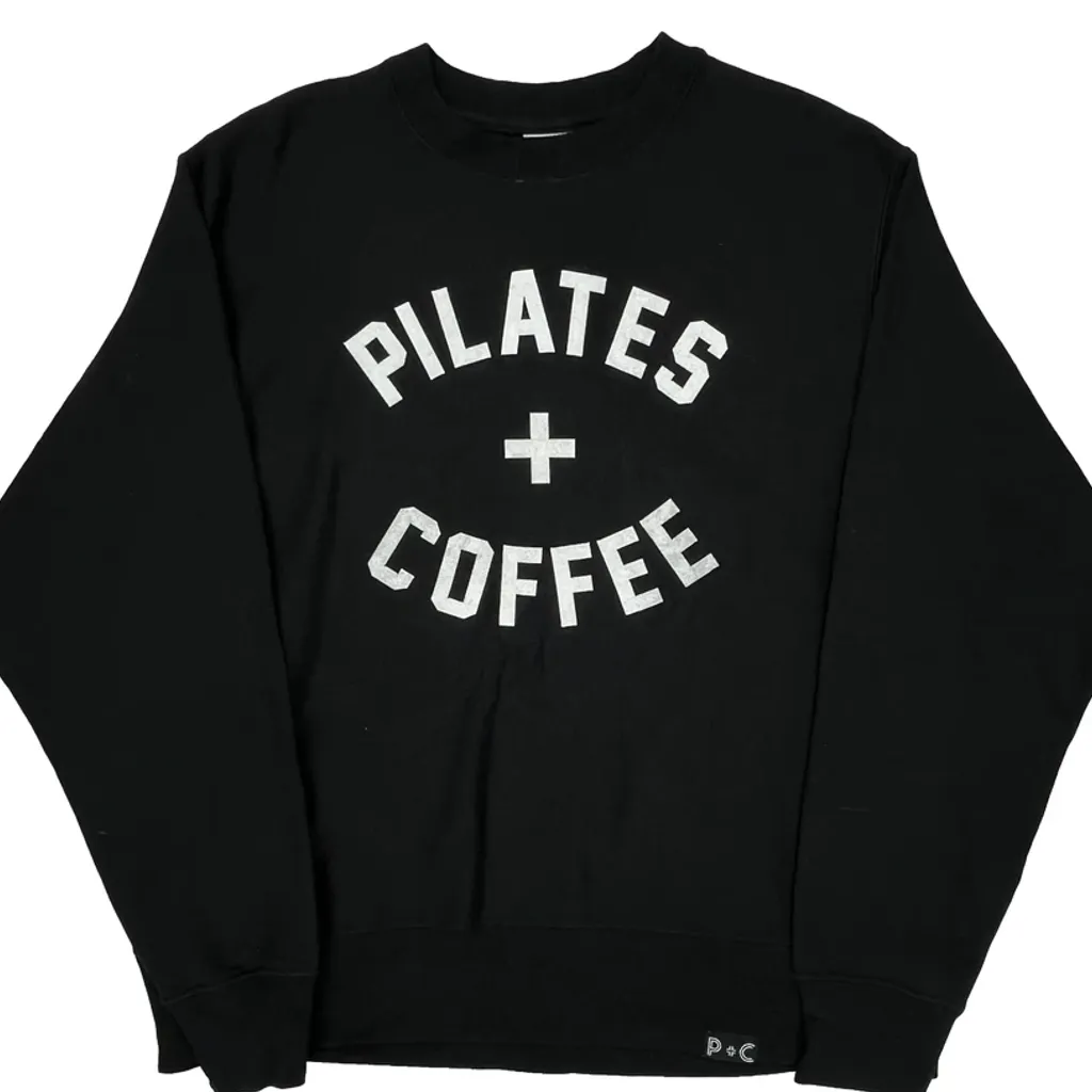 Reverse Weave Champion Pilates + Coffee Sweatshirt - Large Black Cotton Blend - Image 4