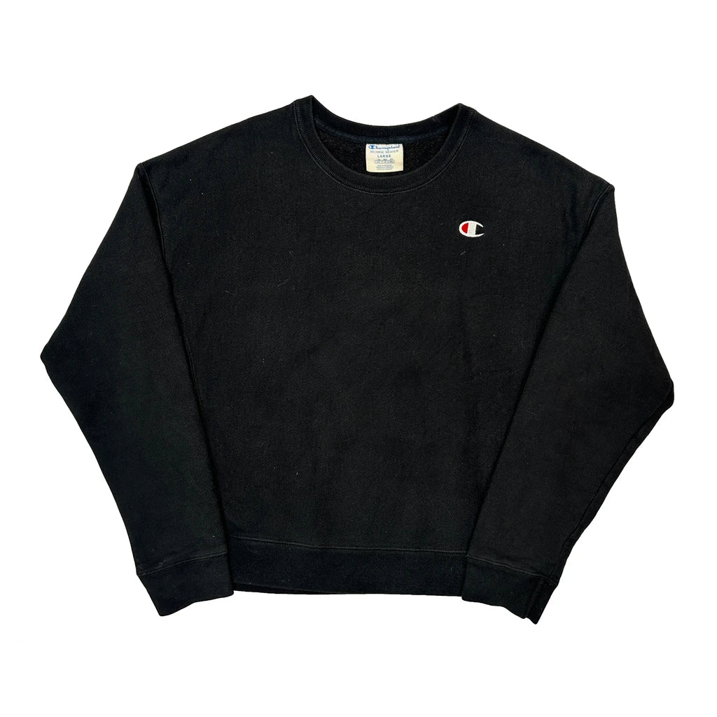 Reverse Weave Champion Sweatshirt - Large Black Cotton