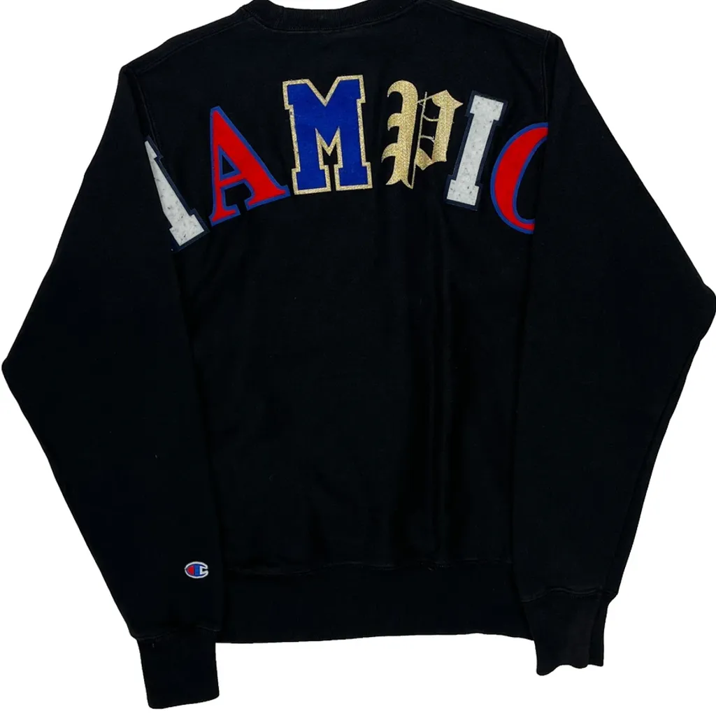 Reverse Weave Champion Graphic Sweatshirt - Small Black Cotton - Image 6