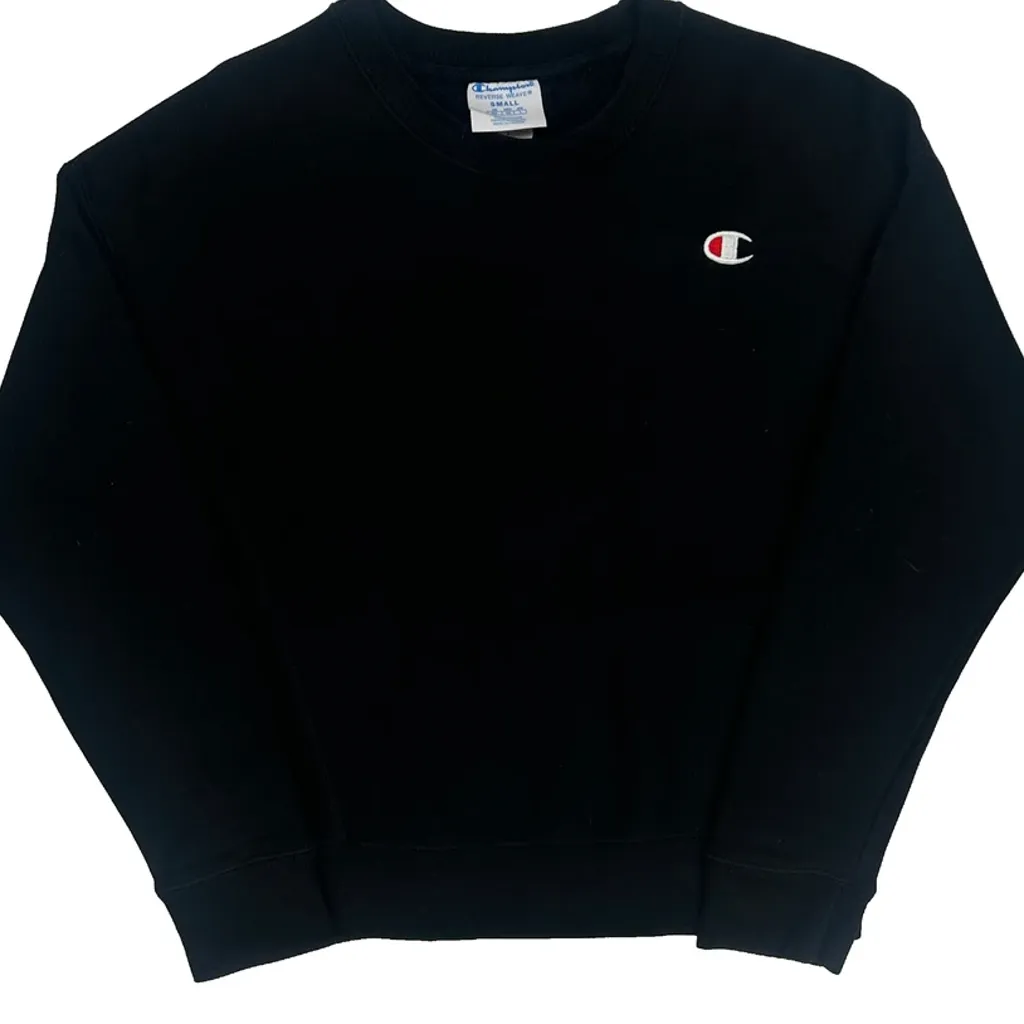 Reverse Weave Champion Sweatshirt - Small Black Cotton Blend - Image 4
