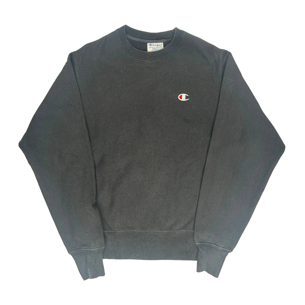 Reverse Weave Champion Sweatshirt - Small Black Cotton
