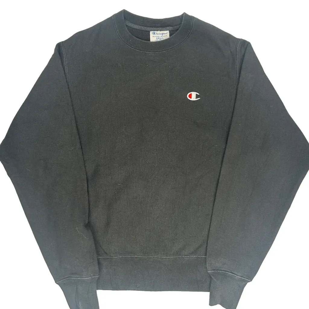 Reverse Weave Champion Sweatshirt - Small Black Cotton - Image 4