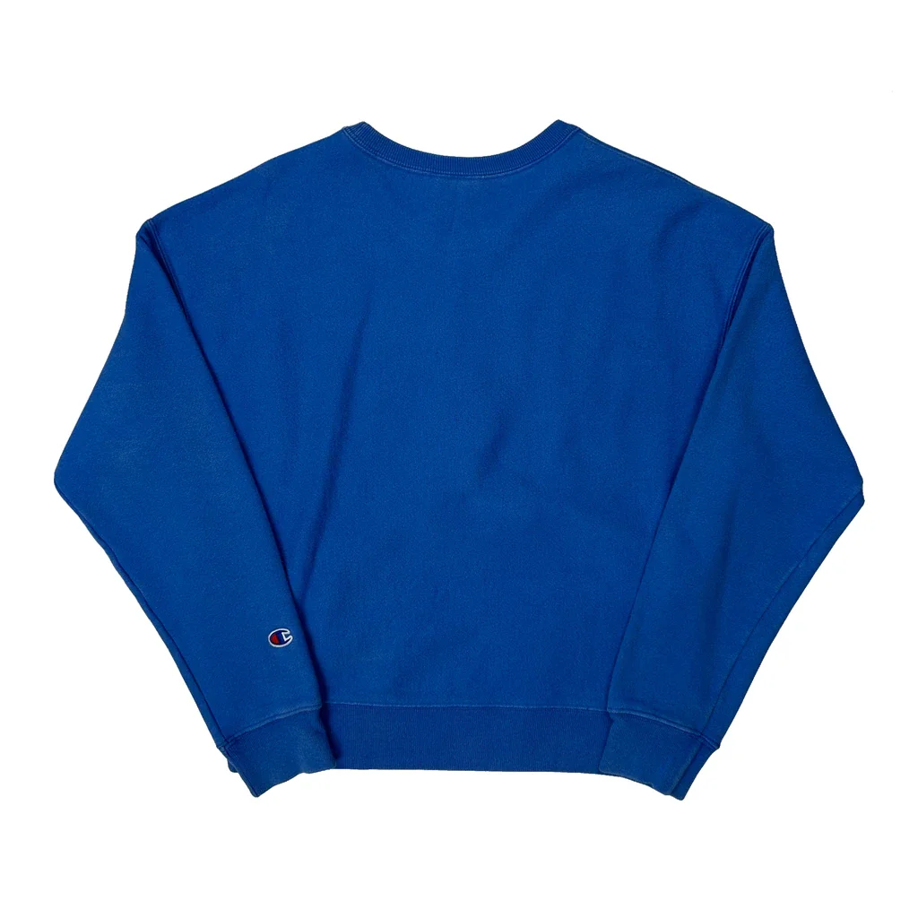 Reverse Weave Champion Sweatshirt - Medium Blue Cotton Blend - Image 2