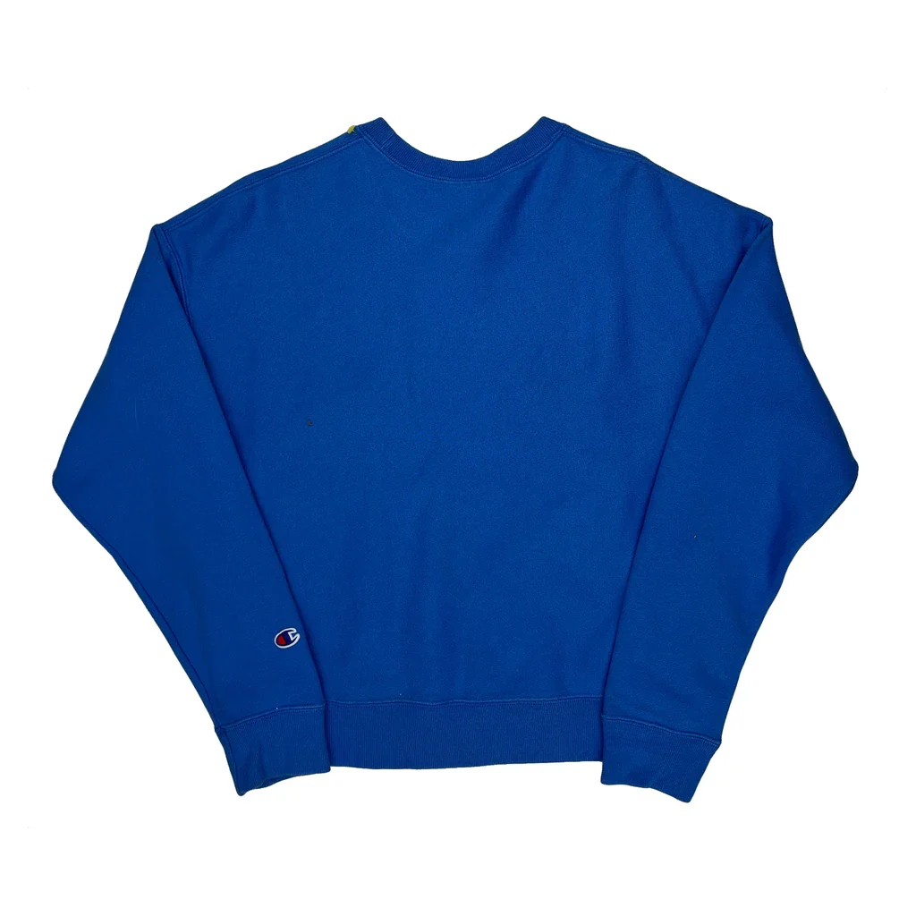Reverse Weave Champion Sweatshirt - Medium Blue Cotton Blend - Image 2