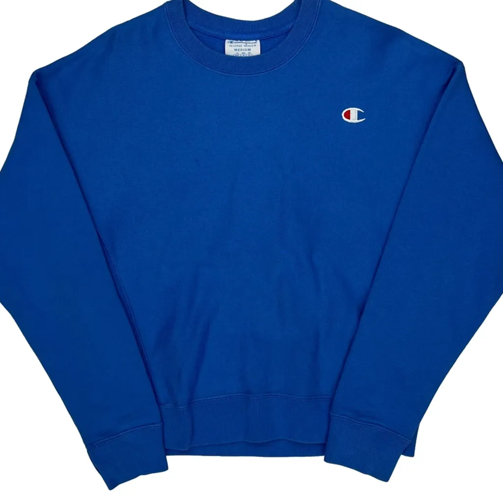 Reverse Weave Champion Sweatshirt - Medium Blue Cotton Blend - Image 5