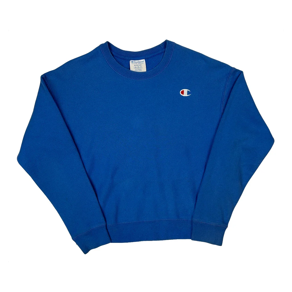 Reverse Weave Champion Sweatshirt - Medium Blue Cotton Blend