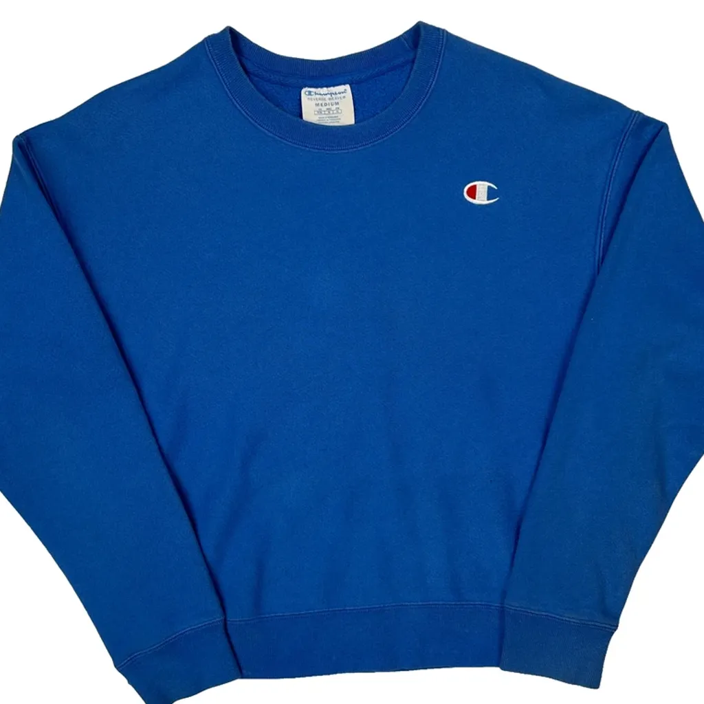 Reverse Weave Champion Sweatshirt - Medium Blue Cotton Blend - Image 5