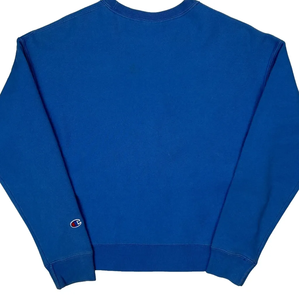 Reverse Weave Champion Sweatshirt - Medium Blue Cotton Blend - Image 7