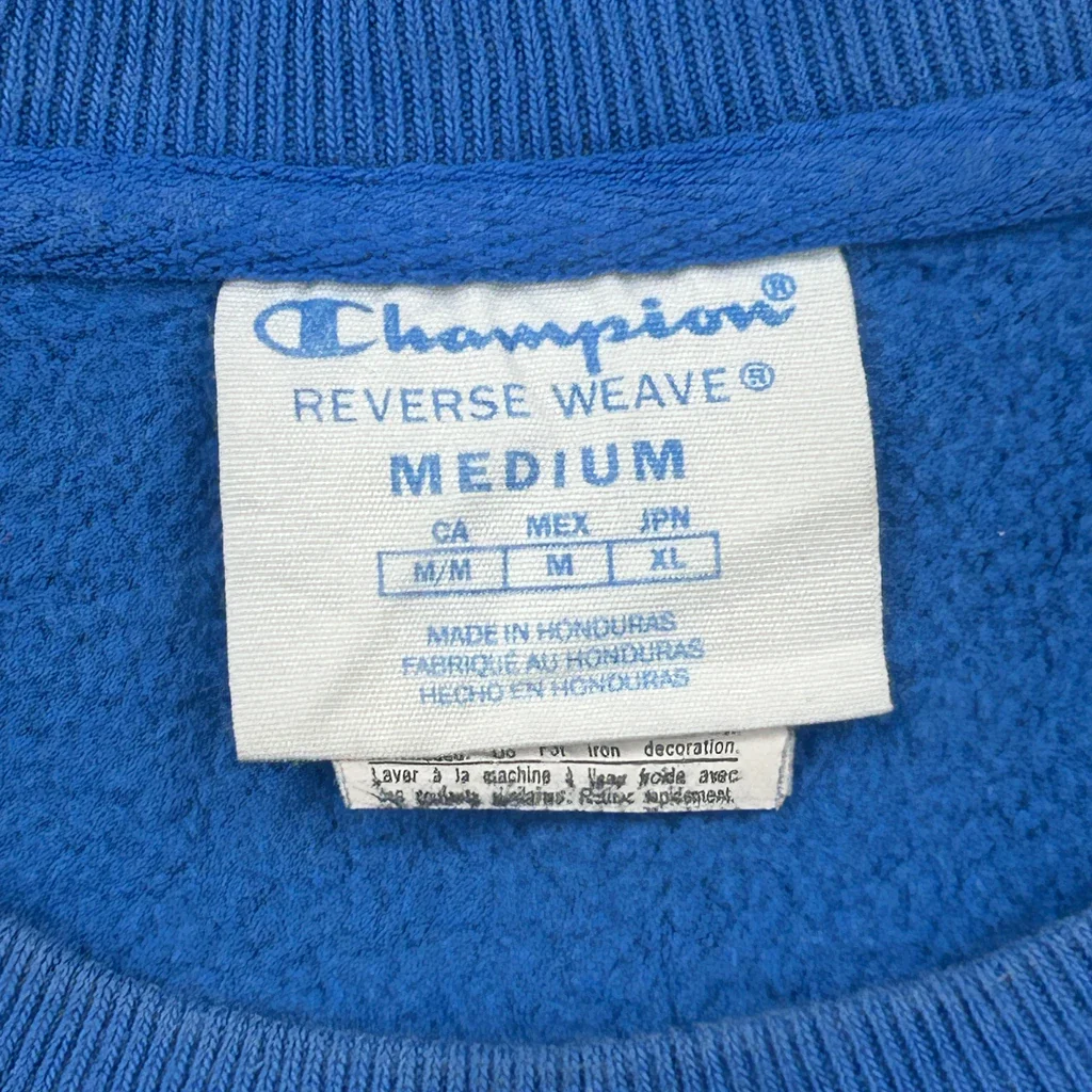 Reverse Weave Champion Sweatshirt - Medium Blue Cotton - Image 3