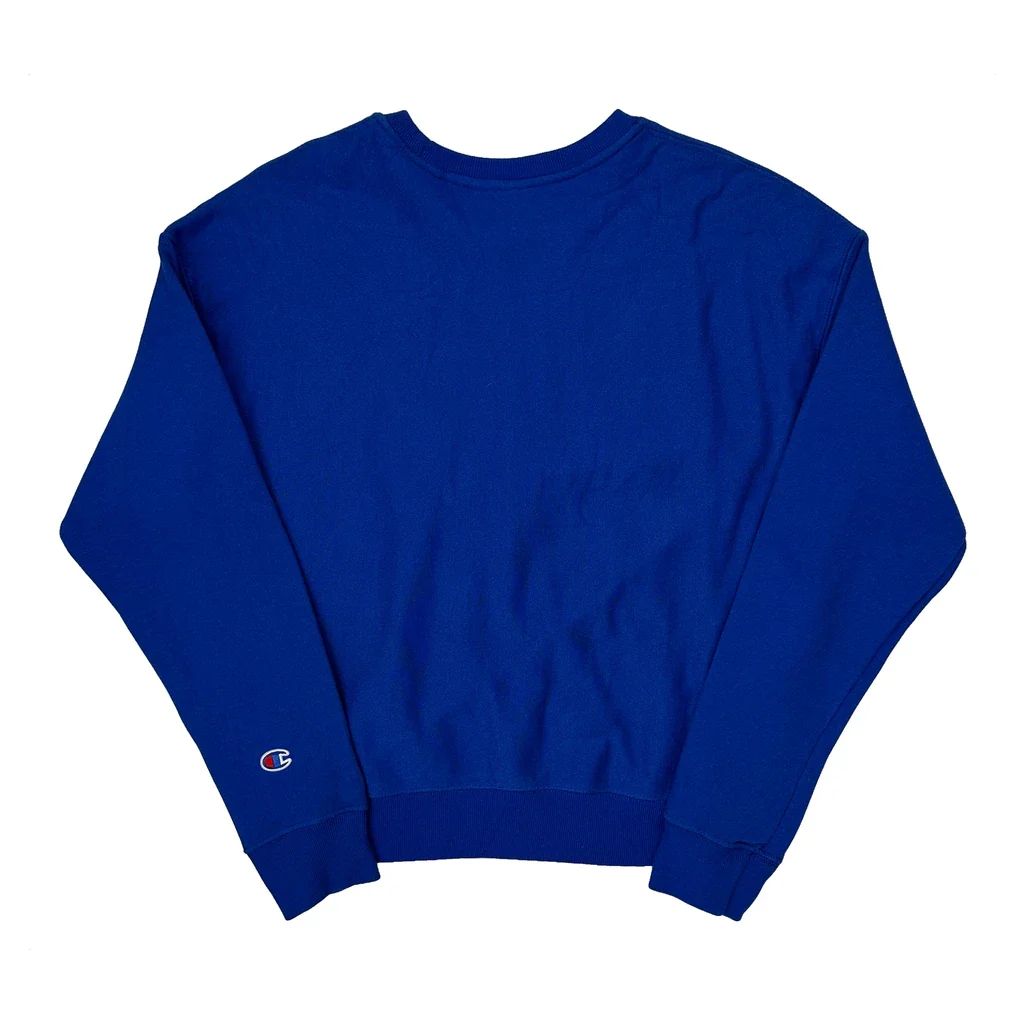 Reverse Weave Champion Sweatshirt - Medium Blue Cotton Blend - Image 2
