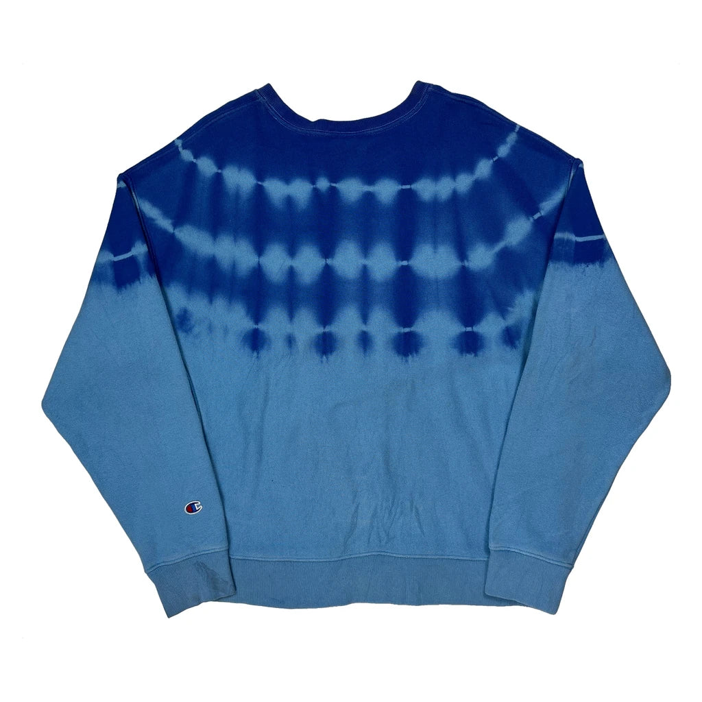 Reverse Weave Champion Tie-Dye Sweatshirt - XL Blue Cotton - Image 2