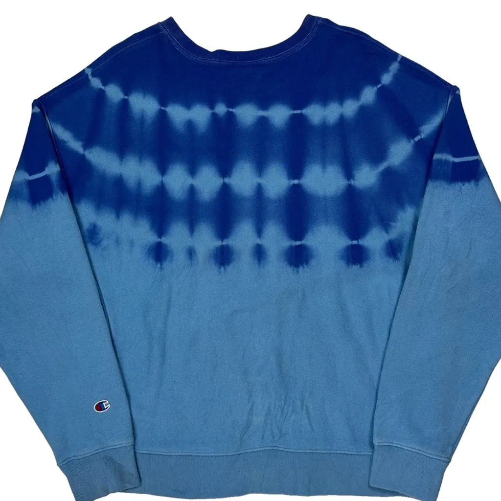 Reverse Weave Champion Tie-Dye Sweatshirt - XL Blue Cotton - Image 6