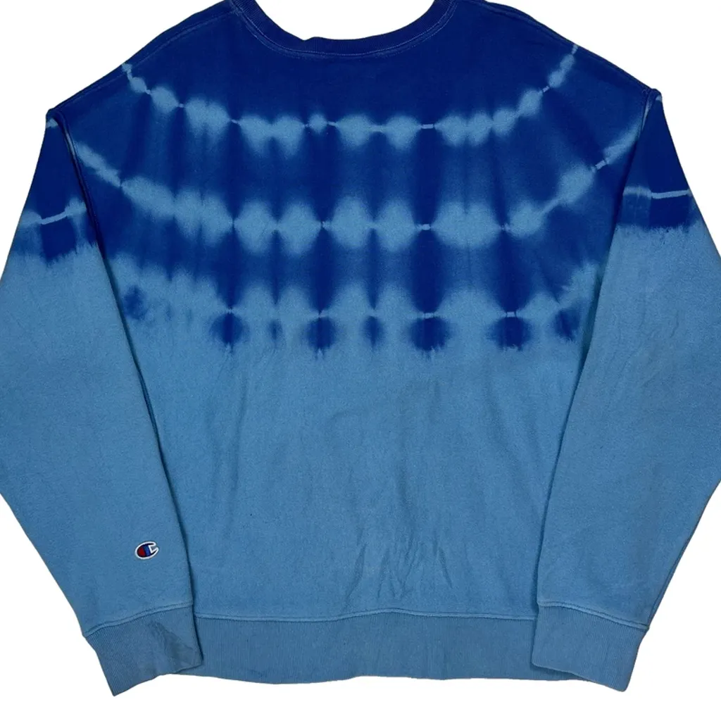 Reverse Weave Champion Tie-Dye Sweatshirt - XL Blue Cotton - Image 7